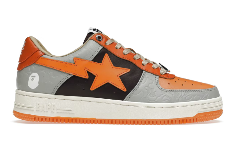 A Bathing Ape Bape Sta Low Grey Orange