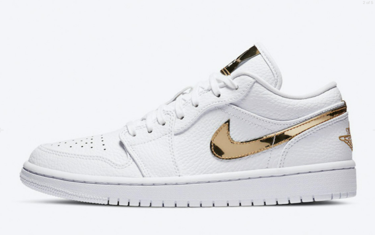 Air Jordan 1 Low  White/Metallic Gold