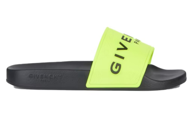 Givenchy Paris Flat Sandals Neon Yellow