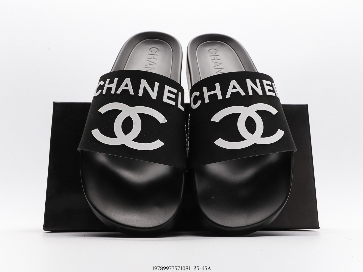 Ch**el Logo Bi-Color Plain Sandals