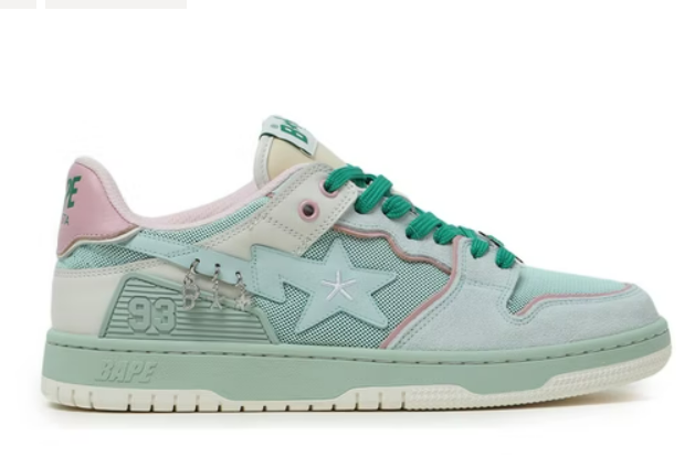 A Bathing Ape Bape SK8 Sta BAPY Minty Green