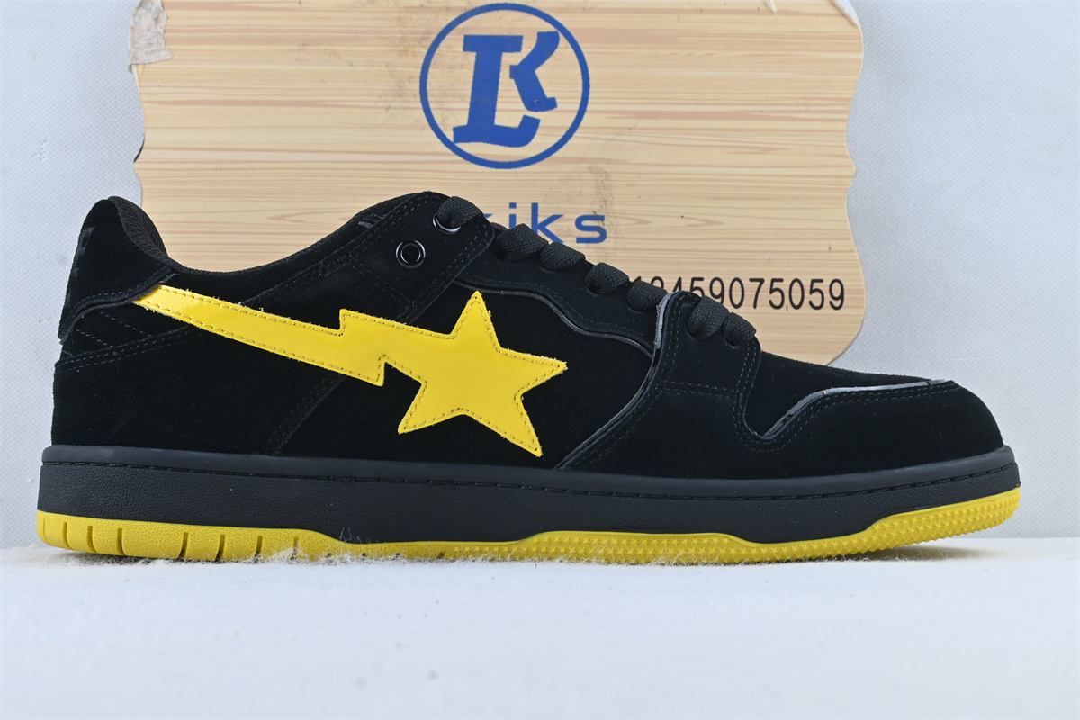 A Bathing Ape Sk8 Sta Black Electric Yellow
