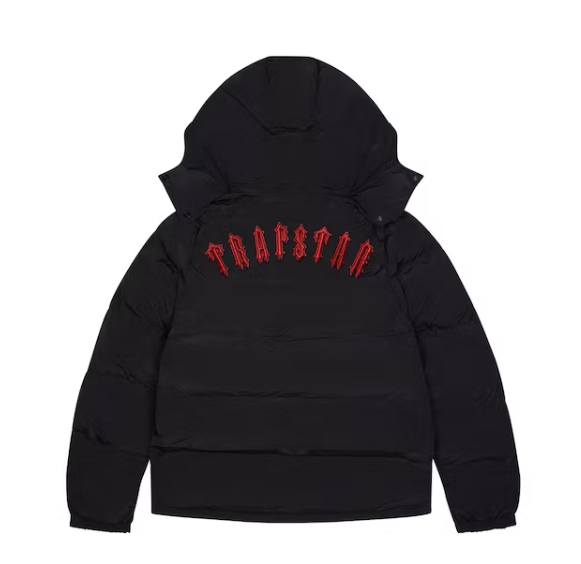 Trapstar Irongate Detachable Hooded Puffer Jacket Black/Infrared