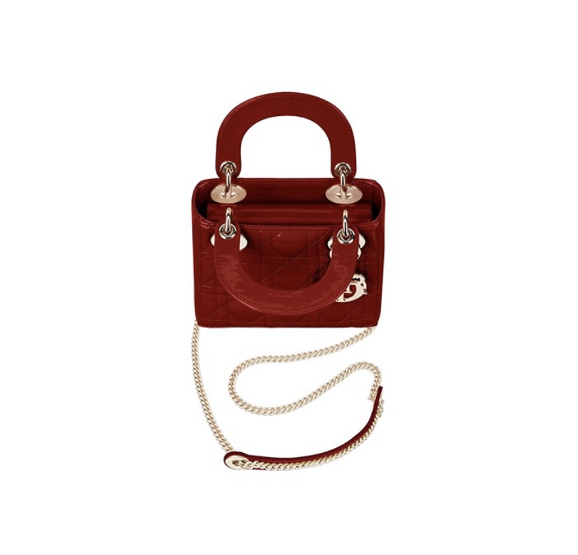 D10r Lady D10r Bag Cannage Lambskin Medium Red