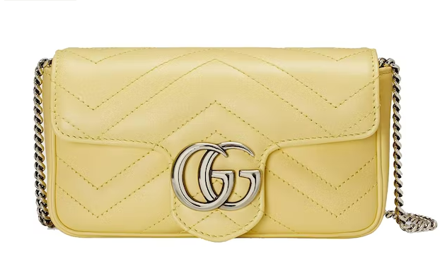 Gvc*1 GG Marmont Matelasse S*per Mini Bag Pastel Yellow