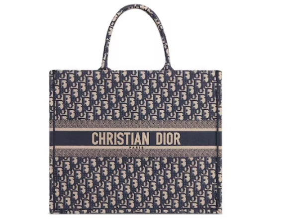 D10r Book Tote Oblique Navy Blue