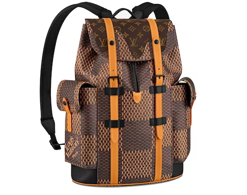 L0vis Vvtt0n x Nigo Christopher Backpack Damier Ebene Giant PM Brown