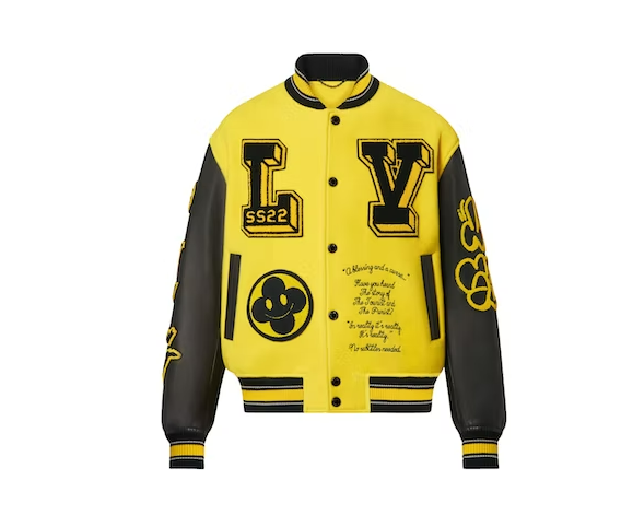 L0vis Vvtt0n Leather Embroidered Varsity Black