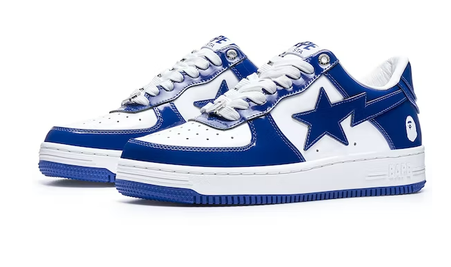 A Bathing Ape Bape Sta Patent Leather White Blue (2023)
