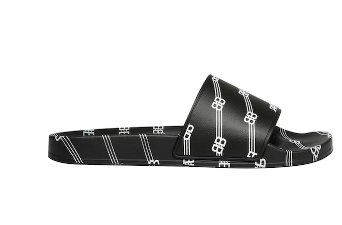 Ba1en*iaga Pool Slides All Over Logo Black