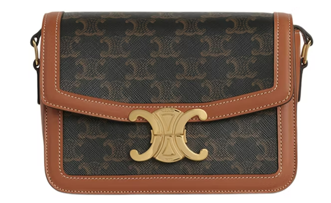 Ce1i*e Triomphe Shoulder Bag Teen Triomphe Tan