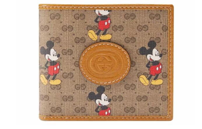 Gvc*1 x Disney Wallet Mini GG Svp*me Mickey Mouse Beige