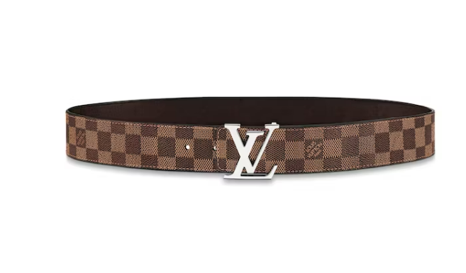 L0vis Vvtt0n Initiales Reversible Belt Damier Ebene 40MM Brown