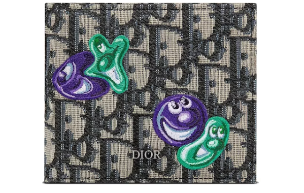 D10r x Kenny Scharf Wallet Oblique Jacquard Beige/Black