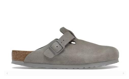 Birkenstock Boston Soft Footbed Suede Stone Coin