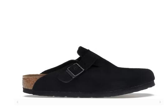 Birkenstock Boston Soft Footbed Suede Black