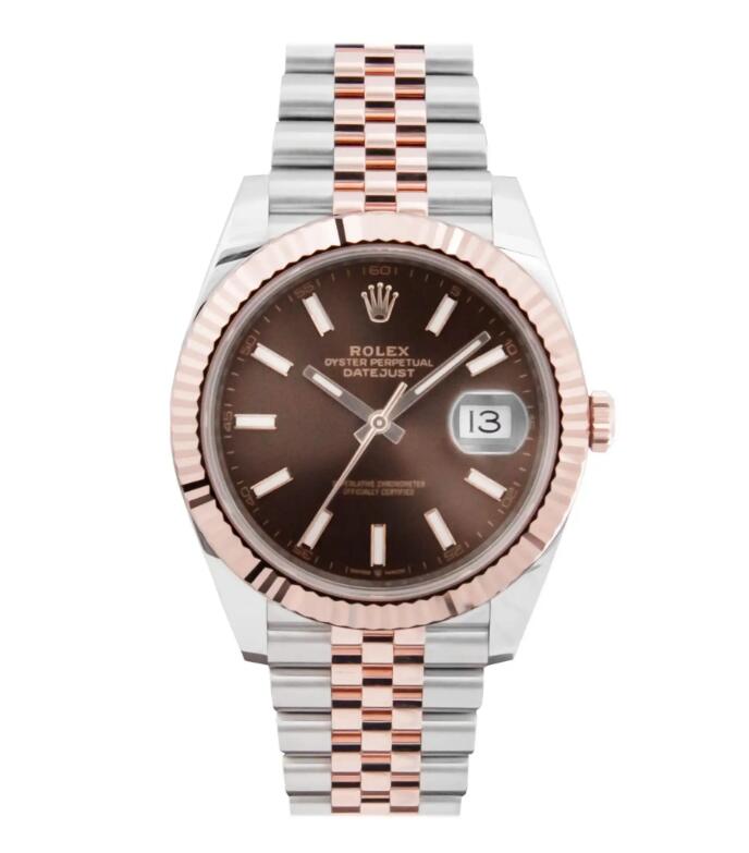 R01ex Datejust 41 ‘Chocolate Index’ Dial Two-Tone Everose Jubilee