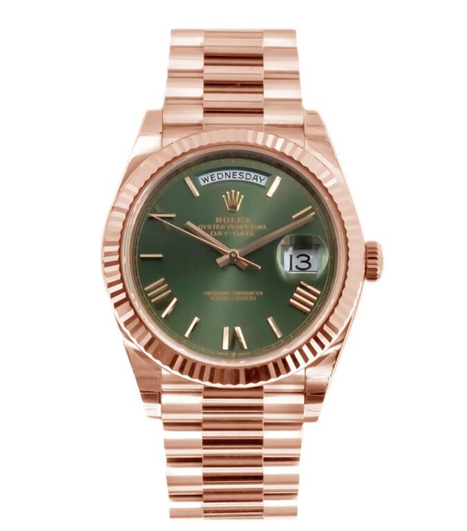 R01ex Day-Date 40 ‘Olive Green’ Dial Everose Gold