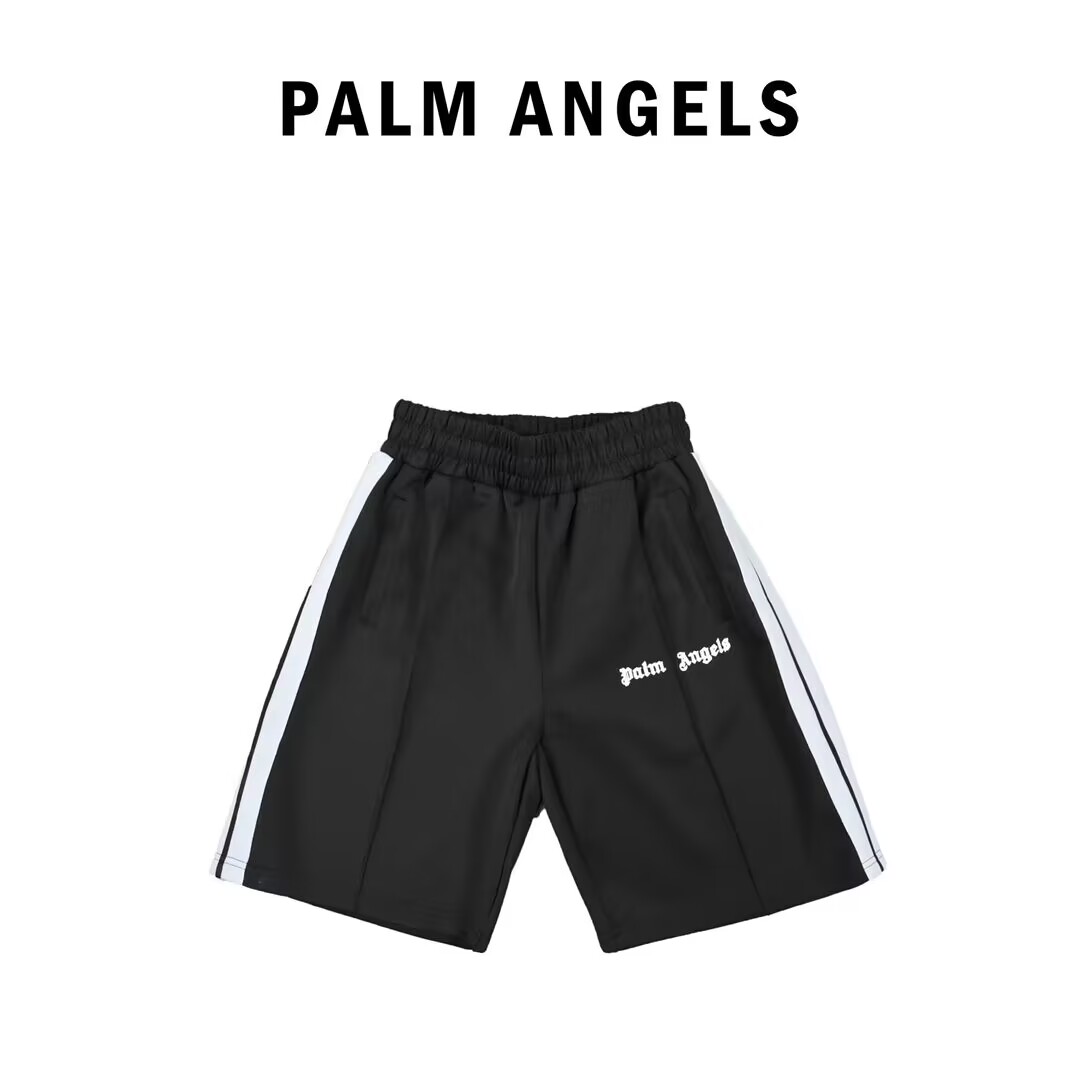 Palm Angels Logo Print Track Shorts Black