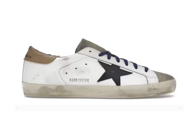 Golden Goose S*per-Star Suede Toe White Taupe Royal Blue Black