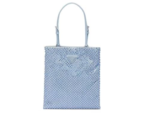 Pra*a Embellished Satin Handbag Celeste