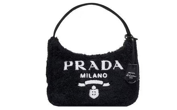 Pra*a Re-Edition 2000 Terry Shoulder Bag Mini Black