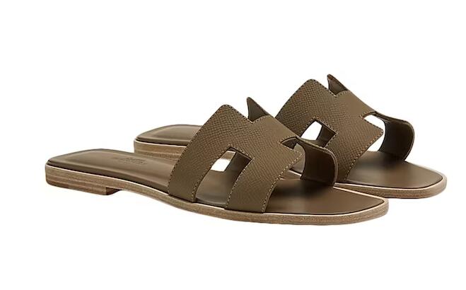 H**me5 Oran Sandal Etoupe Epsom Leather