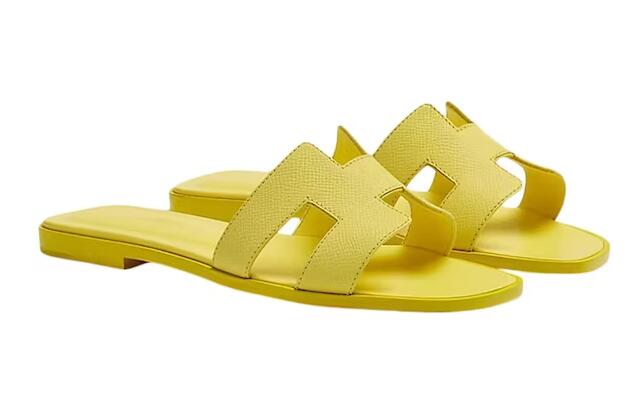 H**me5 Oran Sandal Jaune Curcuma Epsom Calfskin Leather