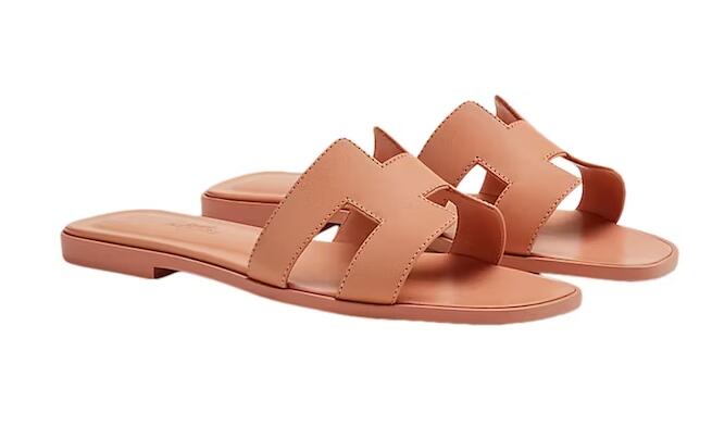 H**me5 Oran Sandal Granit Rose Calfskin Leather