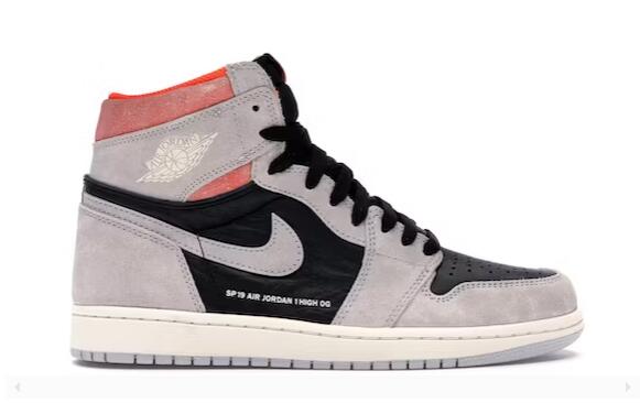 Jordan 1 Retro High Neutral Grey Hyper Crimson