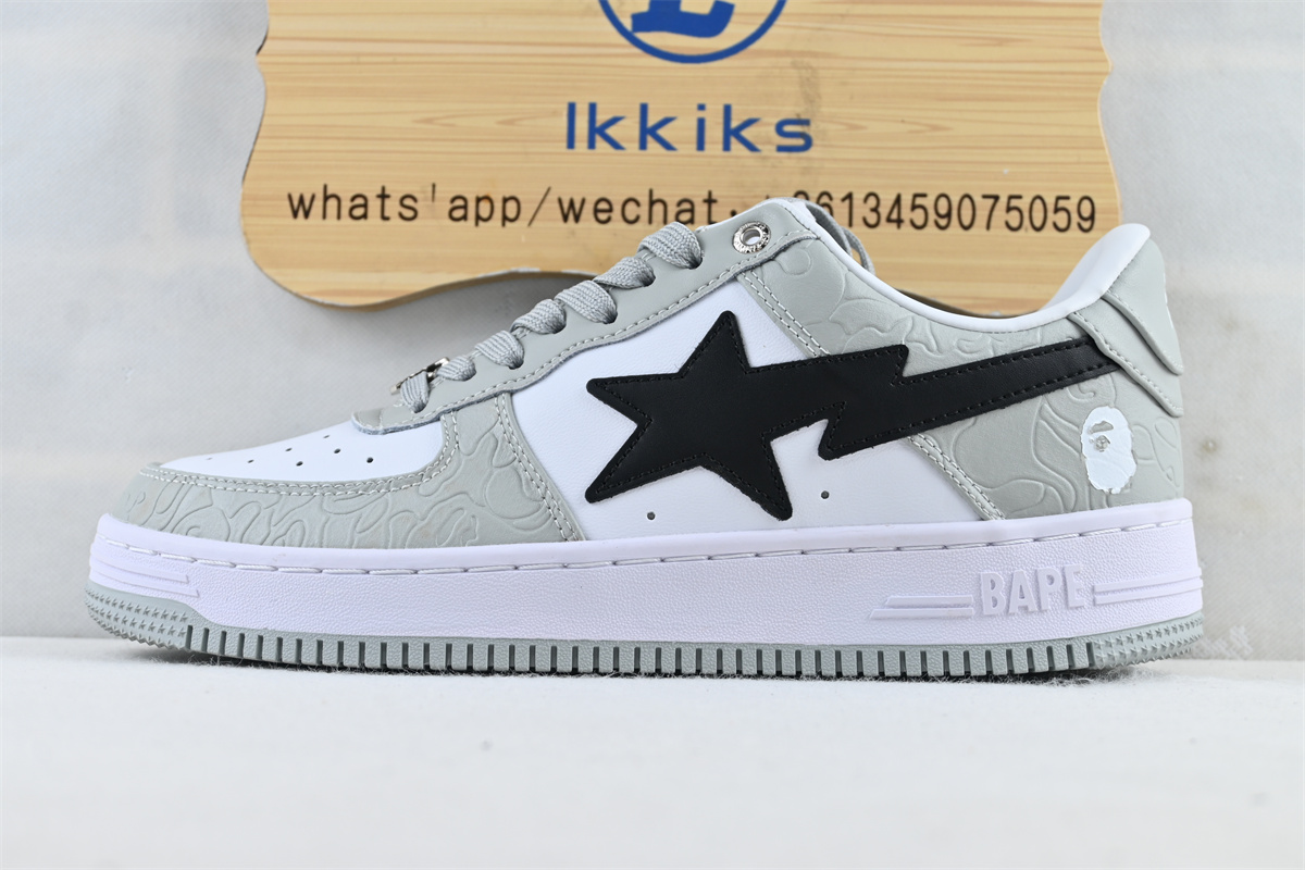 A Bathing Ape Bape Sta Patent Leather White Grey