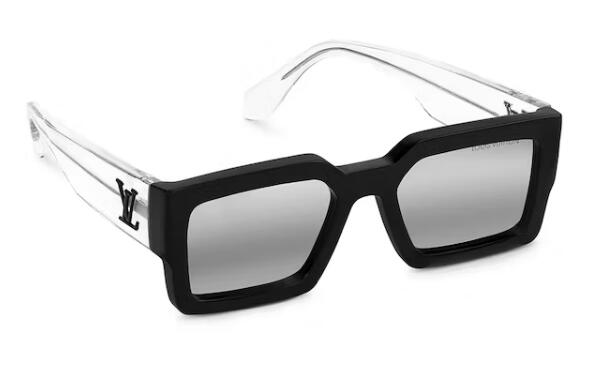 L0vis Vvtt0n LV Clash Square Sunglasses Black/Crystal/Mirror Lenses
