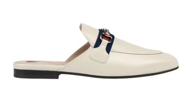 Gvc*1 Princetown Slipper White Web Leather