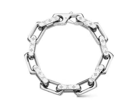 L0vis Vvtt0n Chain Bracelet Engraved Monogram Silver