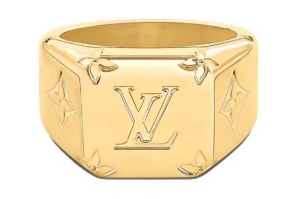 L0vis Vvtt0n Monogram Signet Ring Gold
