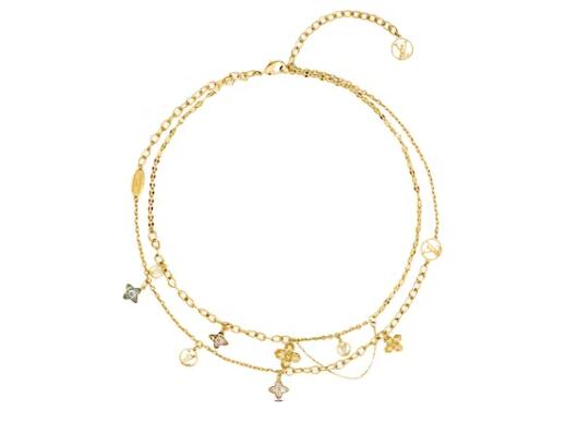 L0vis Vvtt0n Blooming Strass Necklace Gold