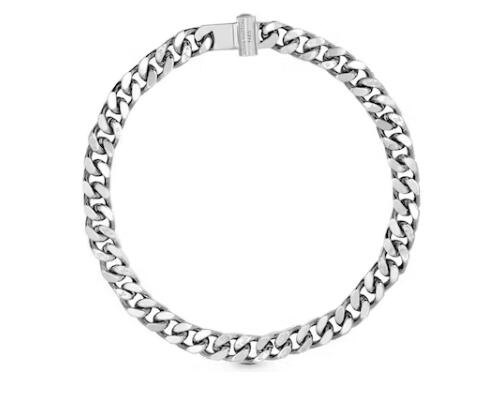 L0vis Vvtt0n Chain Links Necklace Engraved Monogram Silver