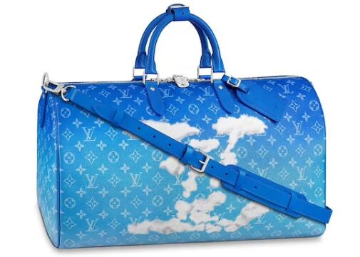 L0vis Vvtt0n Keepall Bandouliere Clouds Monogram  Blue
