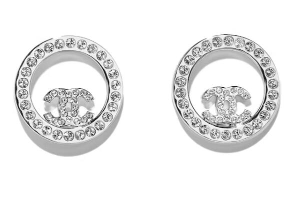 Ch**el Classic Earrings Silver/Crystal