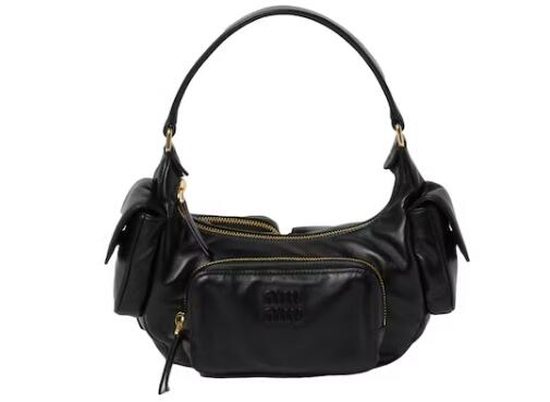 Miu Miu Nappa Leather Pocket Bag Black
