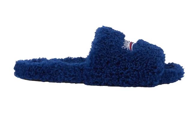 Ba1en*iaga Furry Slide Blue