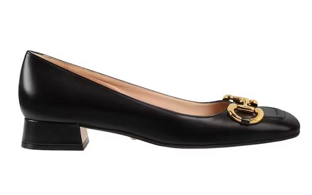 Gvc*1 Horsebit Ballet Flat Black Leather