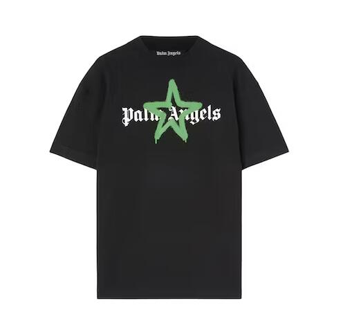 Palm Angels Star Sprayed T-shirt Men's Black/Green