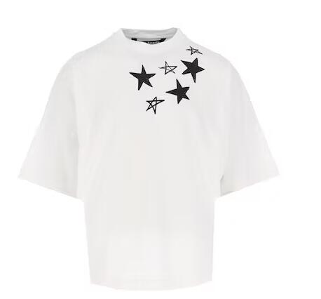 Palm Angels Shooting Stars Oversized T-Shirt Men's White Black