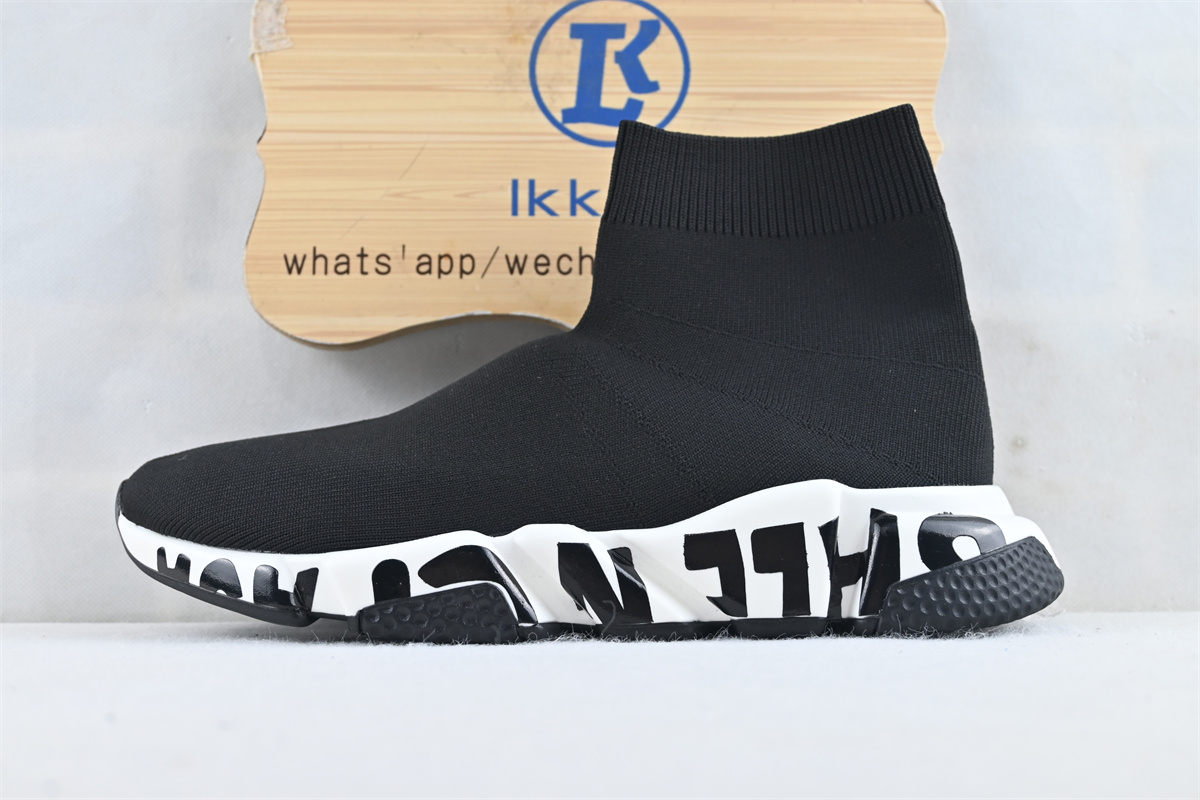 Ba1en*iaga Speed Graffiti Trainers Black White