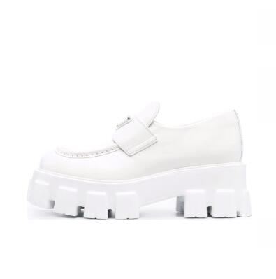 Pra*a Monolith 55mm Lace Up Loafer White Brushed Leather