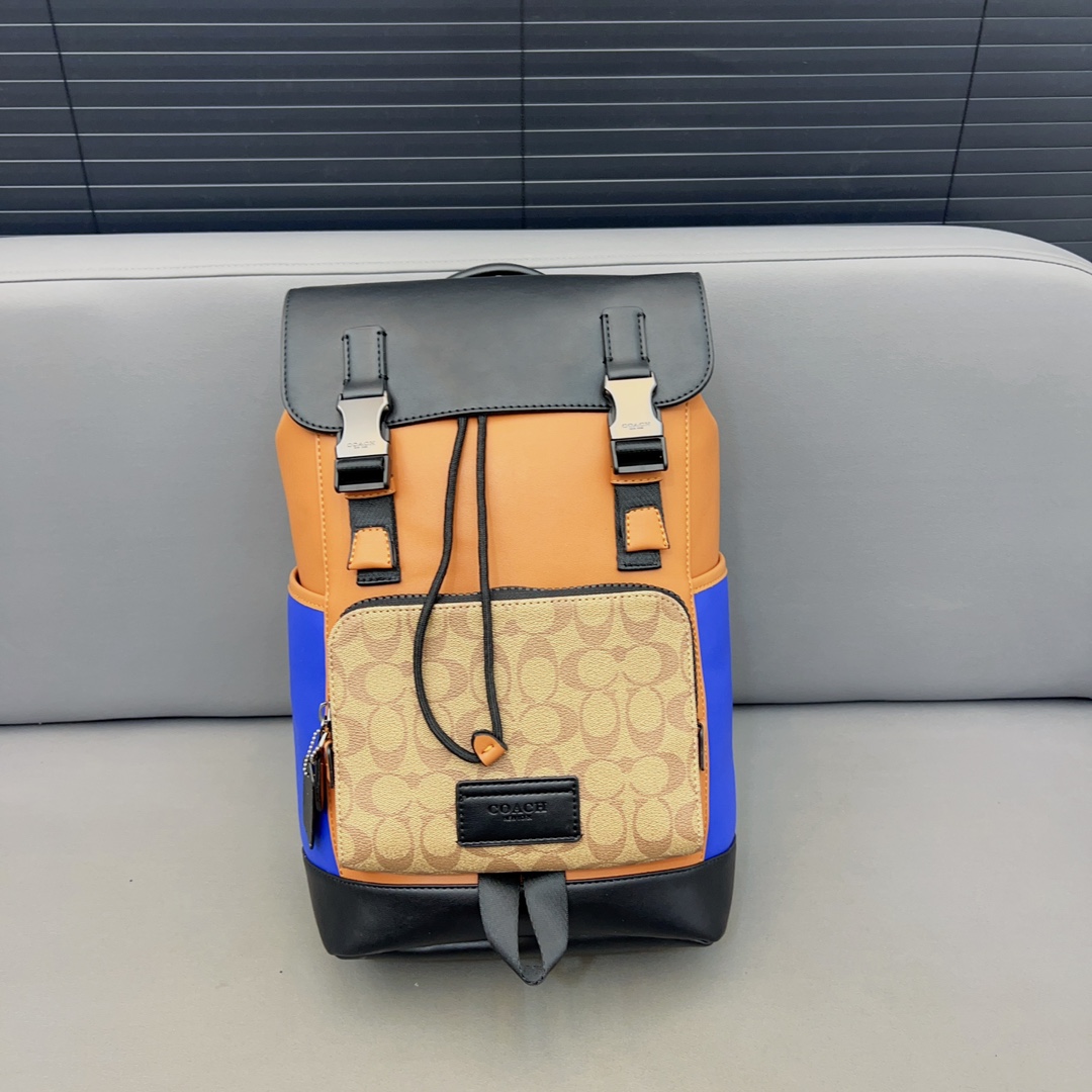 COACH Track Backpack In Colorblock Signature Canvas In Multi