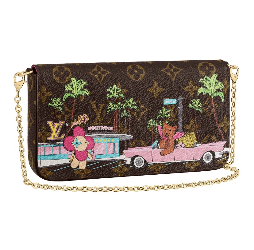 L0vis Vvtt0n Pochette Felicie Monogram Vivienne Fuchsia Pink