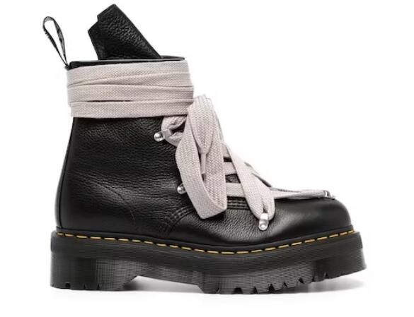 Dr. Martens 1460 Quad Leather Sole Pentagram Jumbo Lace Boot Rick Owens Black