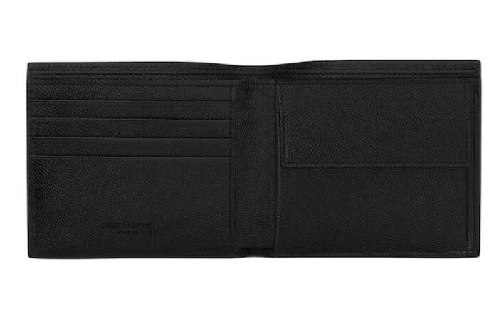 Sa1nt Lau*nt Paris East/West Wallet With Coin Purse De Poudre Embossed Black